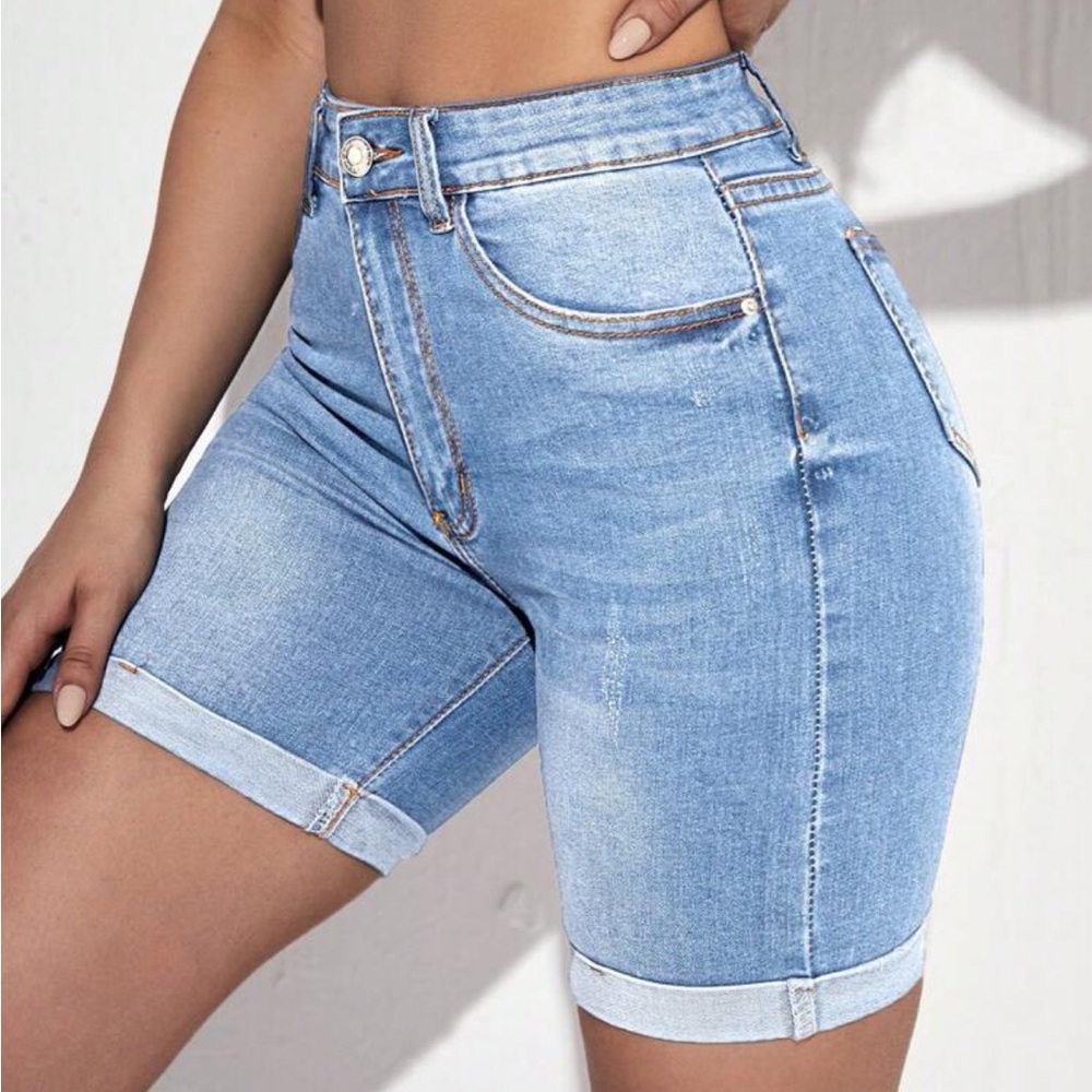 High-Waisted Denim Shorts